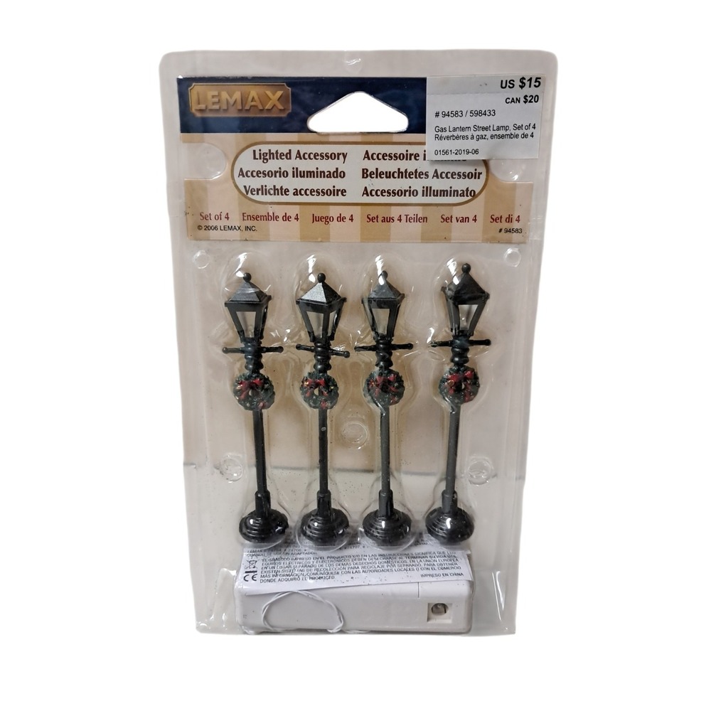 Lemax Village‎ Collection Street Lamp Set of 4 Lights